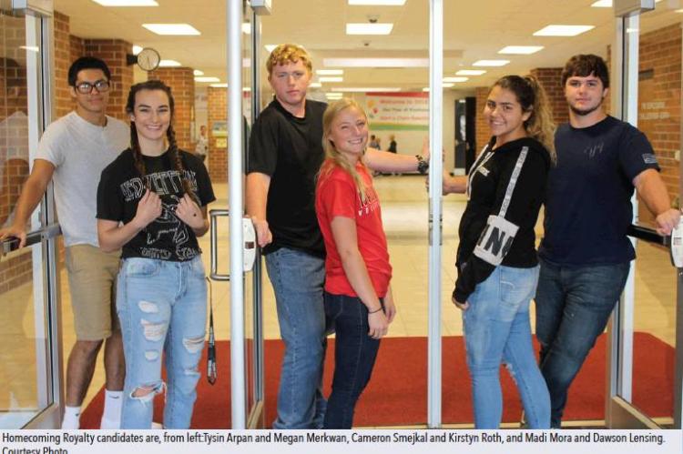 Homecoming Royalty candidates are, from left:Tysin Arpan and Megan Merkwan, Cameron Smejkal and Kirstyn Roth, and Madi Mora and Dawson Lensing. Courtesy Photo Article Image Alt Text