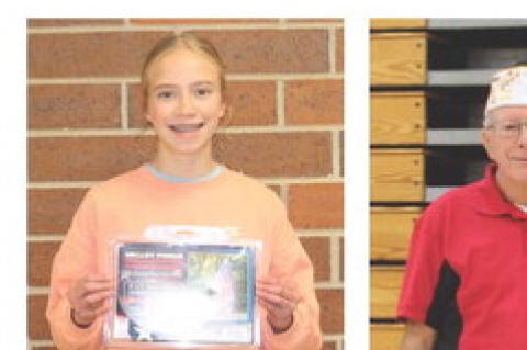 Audrey Gabel, a 6th grade student, received 'What the Flag Means to Me' essay award. The award was especially meaningful as it was presented by her mother, Darcy Kaberna Gabel, and the essay contest was started years ago by her grandmother, Carol Kaberna,