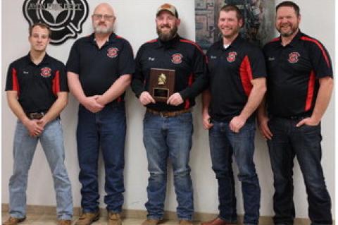 Nick Jager and Joe Paulsen were presented with a 5-year pin, Gregg Voigt received a 20-year pin and a plaaue, Branden Baade and Dennis Powers received their 10-year pins. Thank you to all members of the Avon Fire Department for your service.