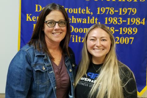 Rotarian Patty Frei and owner of Power Flo and Fitness, Whitney Weber.