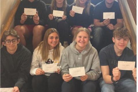 High School winners, back row from left: Jake Namminga, Bailey Kemnitz, Hadlee Kracht, Nicolas Brandt; front row: Kaden Mixon, Anna Lupi, Jeanah Ratzlaff, and Linkin Akridge. Not pictured: Declan Miner.