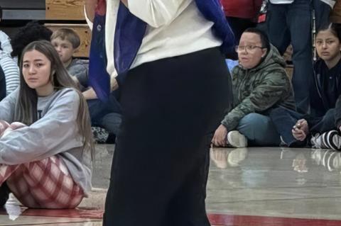 YST Chairwoman Chelaine Knudsen visited with students at WCS with an opening message for Native American Week.