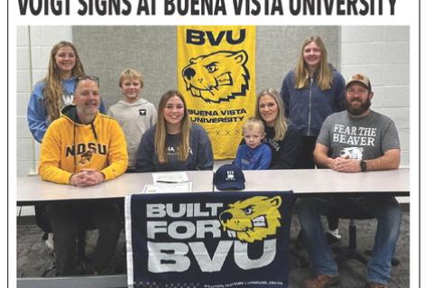 Avon School announced that Macy Voigt has officially signed to play softball at Buena Vista University in Storm Lake, Iowa. Macy is the daughter of Christena and Gregg Voigt. She is pictured with her Coach Paul Kuhlman and siblings Brielle, Tyson, Riggs a