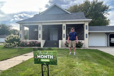 KRCIL FAMILY CHOSEN FOR YARD OF THE MONTH