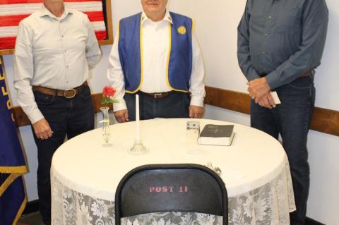 Those receiving continuous membership pins were Don Hubbard, 40 years, Raymond J. Soukup, 25 years and Alvin Podzimek, 45 years.