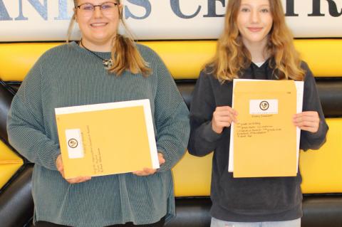 Pictured left for 'Perfect Attendance' is Katelyn Dvorak and on the right is Emma Swanson for 'Excellent Attendance'.