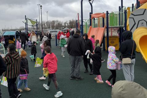 Easter Fun at WCS Playground for Easter Egg Hunt