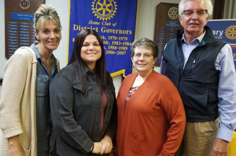 Cammy Ellwanger, Director of Nursing Corsica Nursing Home, Whitney Podzimek, Administrator of Corsica Nursing Home, Karlyn Kapfenstein, Facility Social Services Director, and Gerrit Juffer. Courtesy Photo