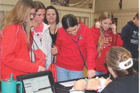 Avon eighth graders enjoyed the opportunity to visit the various booths available during the career fair. Photos by Jan Martin