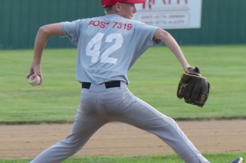 Jacob Kotab pitching during the opening game.