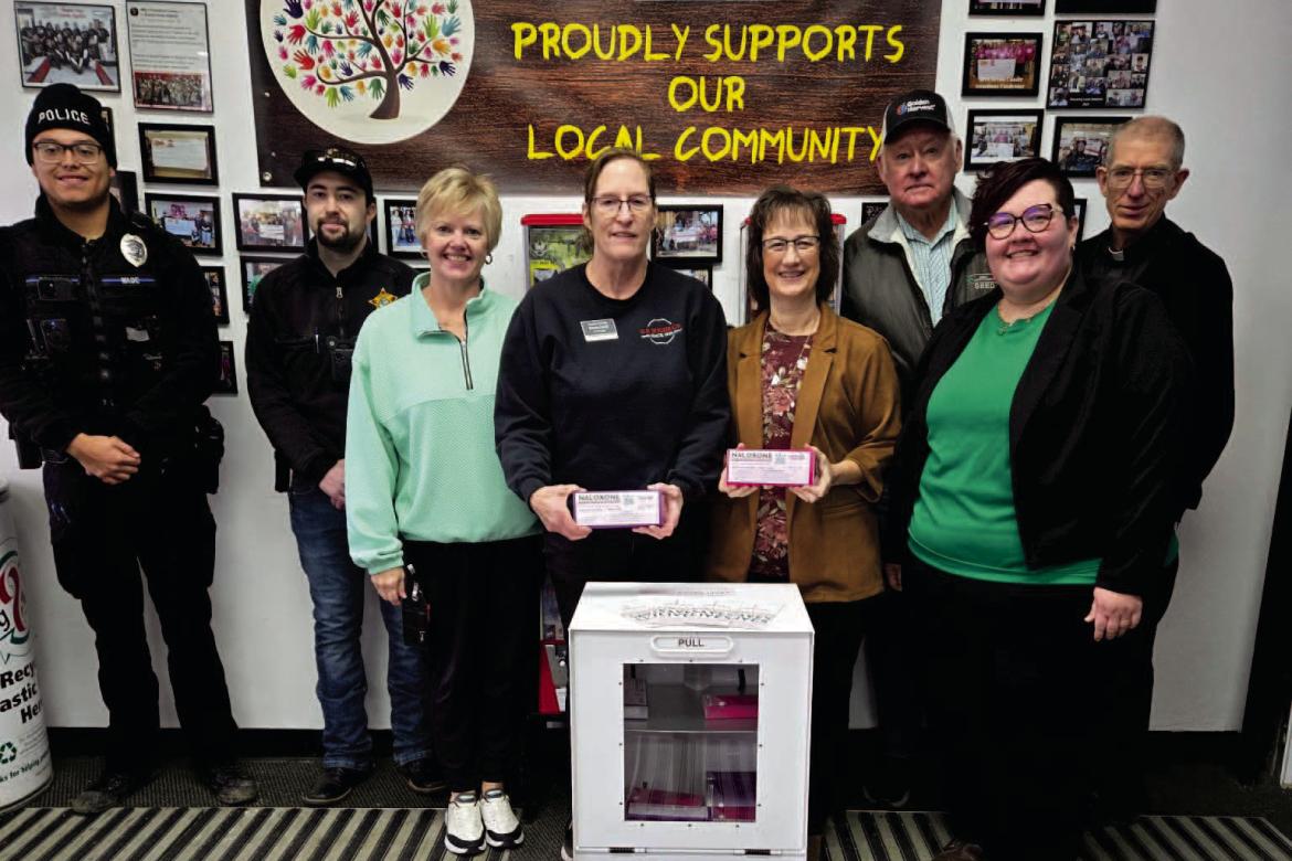 Pictured, from left, are: (Wagner Communities That Care Coalition members have asterisk*) Jimmy Wade, Wagner Police Department Patrol Ofcer; Tanner Novak*, Charles Mix Sherriff Ofce Deputy Sergeant; Kelly Cimpl*, Prevention Nurse Educator, Wagner Communit